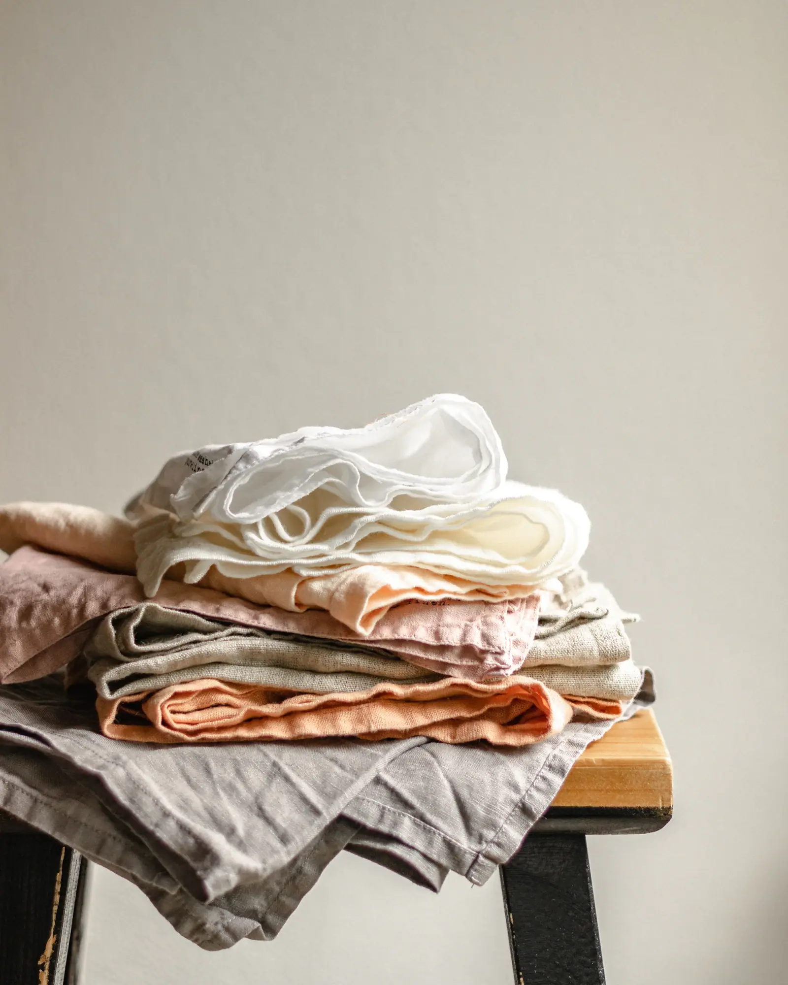 Stacked cotton towels